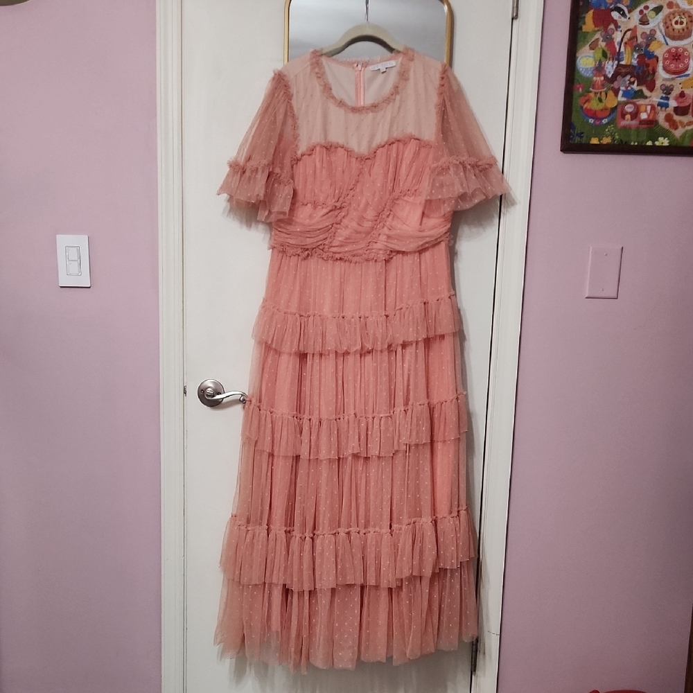 Ivy City Co Whimsey Dress In Coral XXL